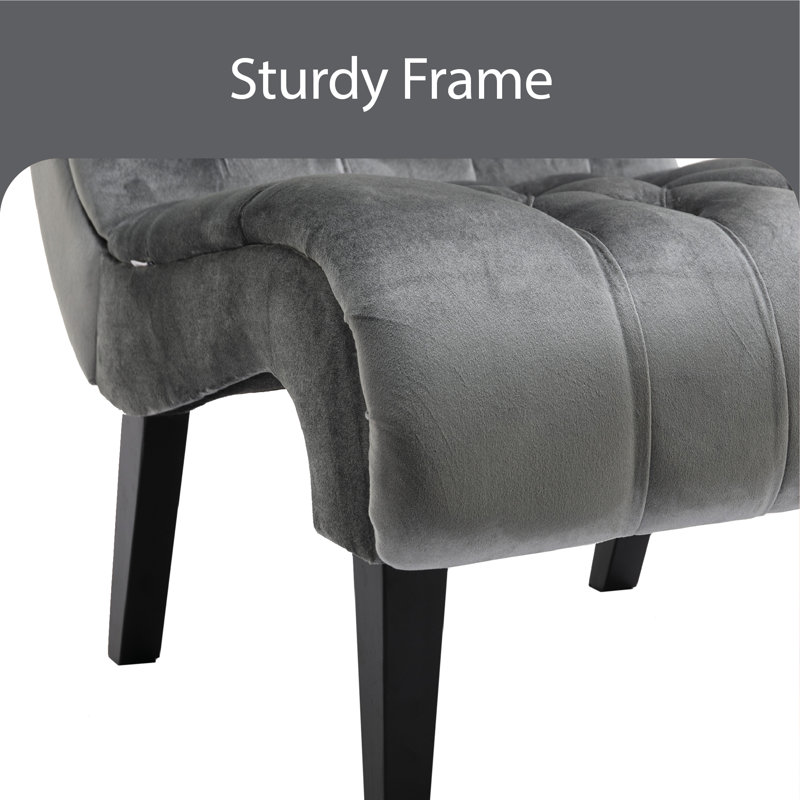 Guendalina Velvet Accent Chair, Gray Velvet