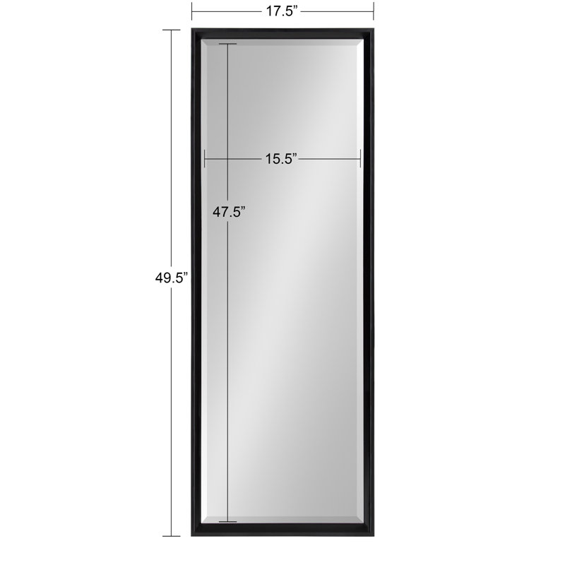 Miroir d'appoint Ovey, Noir, 49,5 po x 17,5 po
