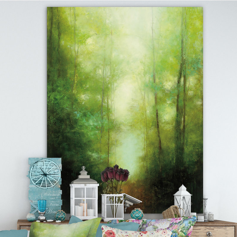 Into the Clearing Forest - Reproduction d'art sur toile tendue, H 46 po x l 36 po x P 1,5 po