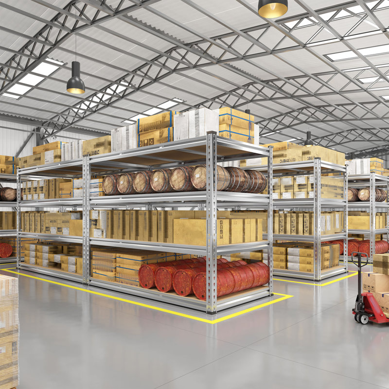 Étagères de rangement en métal à 4 niveaux de 60 po pour tablettes de garage réglables, galvanisées