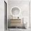 Armoire de salle de bain 36 po avec lavabo en céramique à fixation murale, 2 tiroirs à fermeture en douceur, lavabo à l'apparence tendance, contreplaqué élégant
