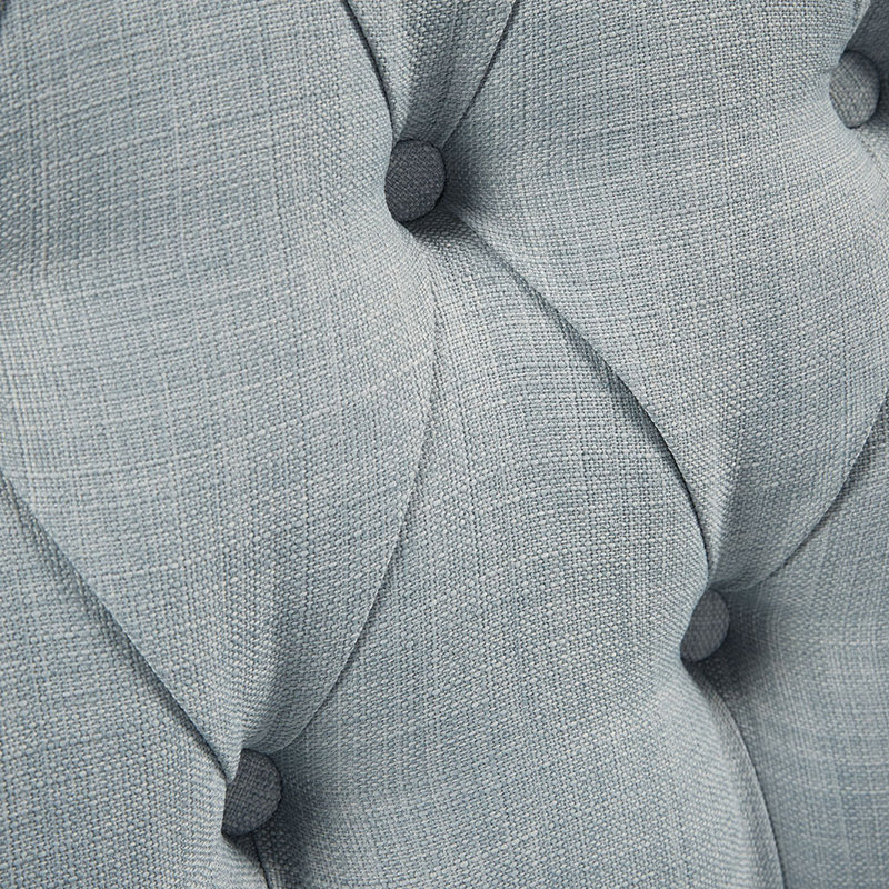 Button Tufted Accent Chair, Dusty Blue