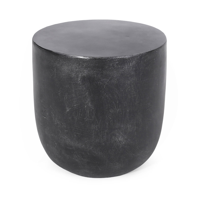 Table d'appoint d'extérieur en béton léger, Noir mat