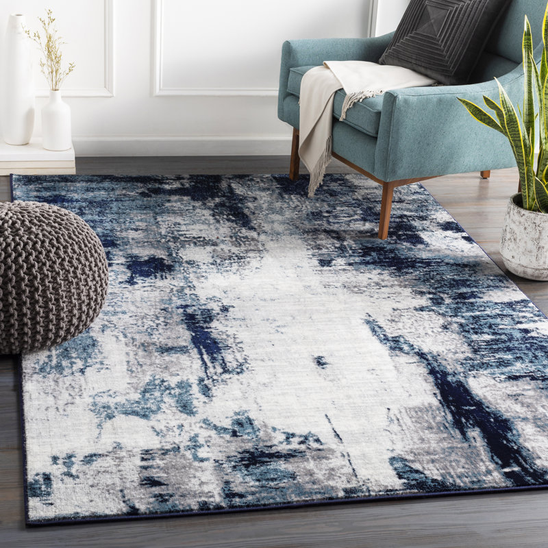 Tapis abstrait Bouldin Creek, Rectangle 5 pi 3 po x 7 pi 3 po