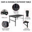 Table de camping 3 pi avec bureau en filet, petite table de barbecue pliante portable et noire