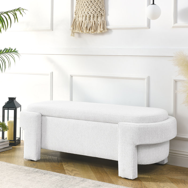 Banc rembourré avec grand espace de rangement pour le salon, le vestibule