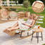 Chaise berçante 2 pièces pour patio en bois d'acacia, avec siège ergonomique et appui-tête amovible