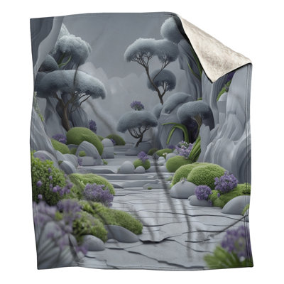 Surrealistic Gray Landscape Blankets