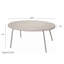 Table de salle à manger ovale en rotin avec plateau en verre