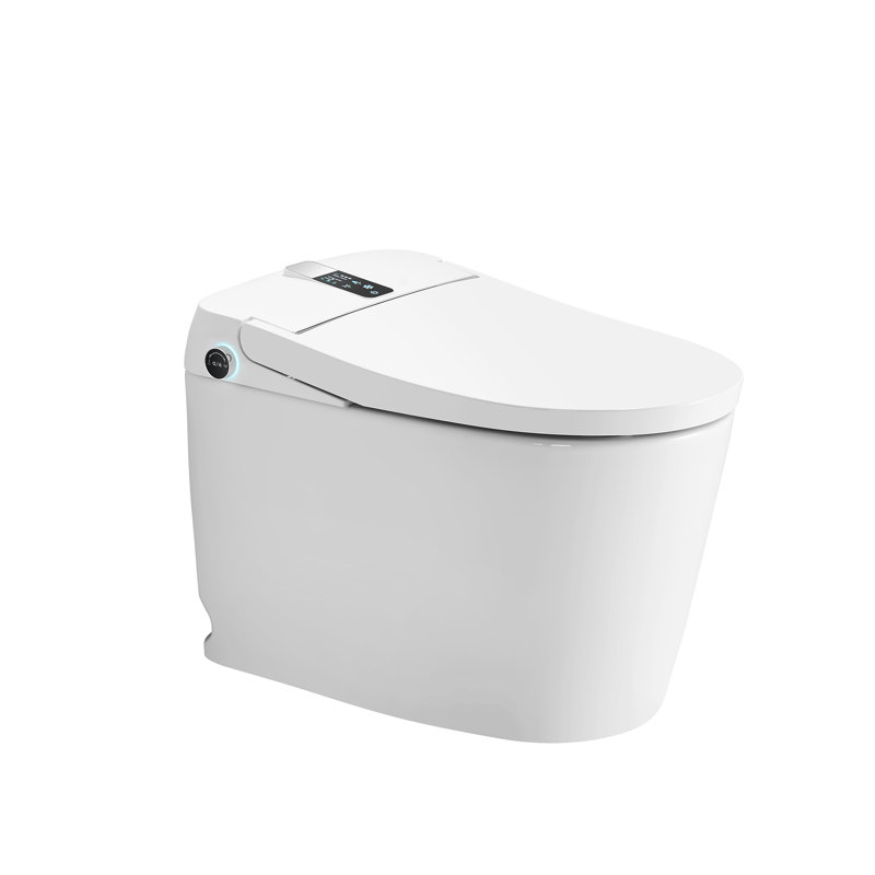 15-3/4'' H Floor Mount Smart Toilet with Tankless and Soft-closing Heated Seat, White with Tankless