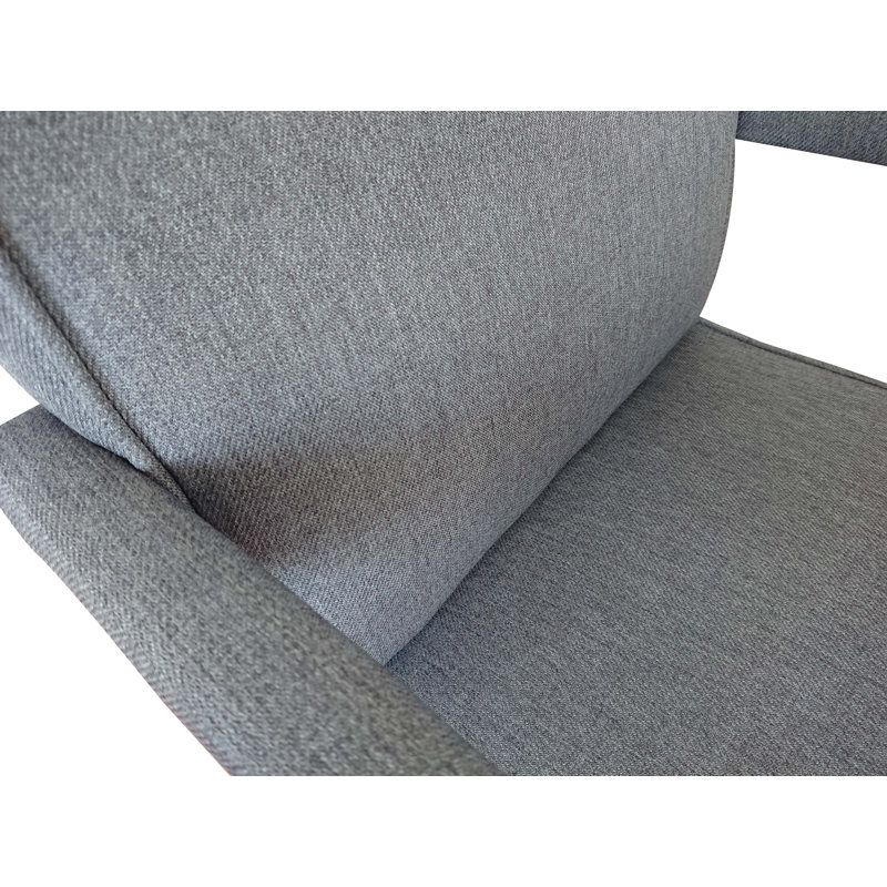 Upholstered Slipper Chair, Gray/Espresso