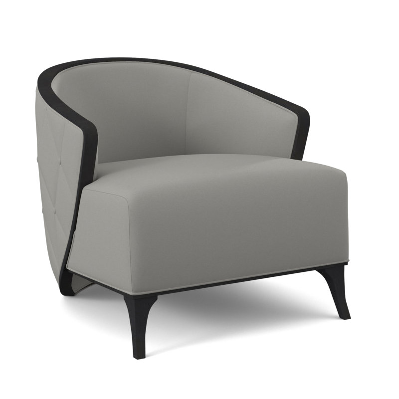 Fauteuil demi-tonneau l 30 po Peregrine, Espresso, Ivoire pétillant