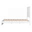 Structure de lit grand format hybride en bois massif blanc pour chambre résidentielle, style contemporain
