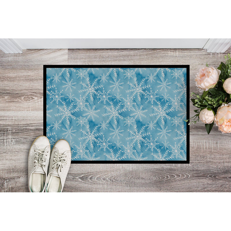 Non-Slip Outdoor Doormat, Blue, 18" x 27"