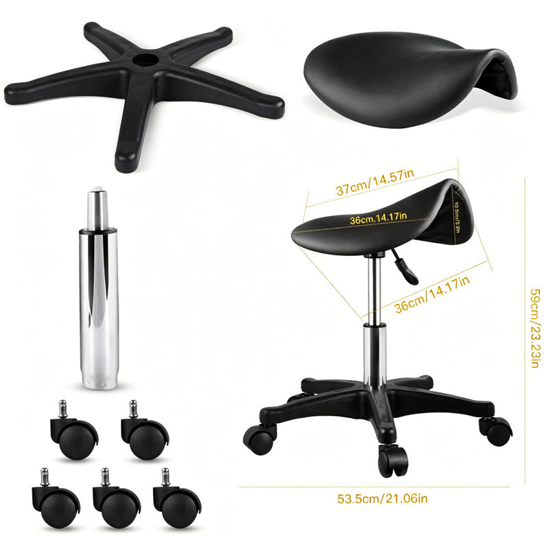 Adjustable Height Ergonomic Stool Wheels