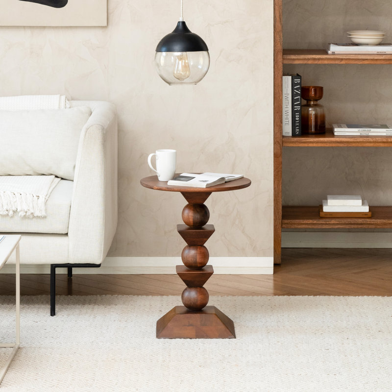 Arthea Solid Wood End Table, Noyer