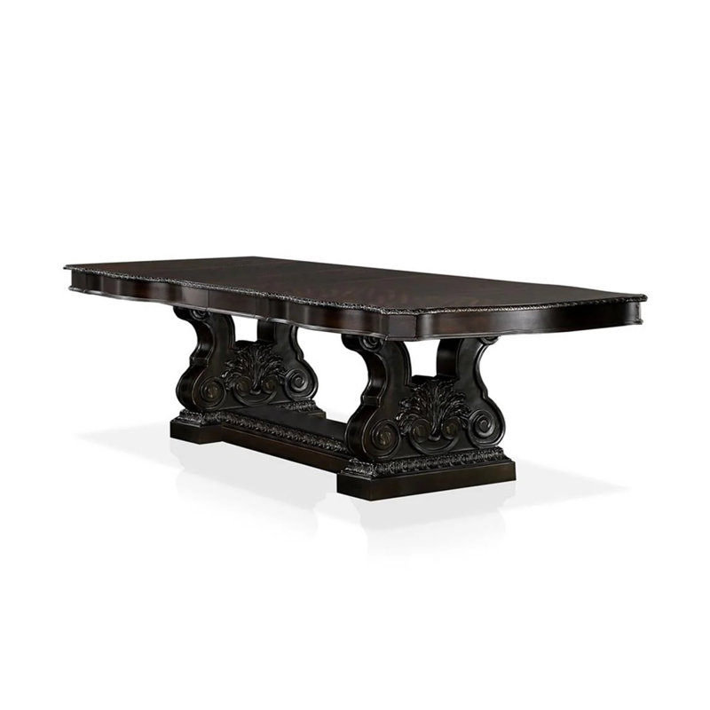 Table de salle à manger traditionnelle l 112 po, noyer
