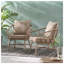 Fauteuil club Boho avec rotin PE et tissu imperméable brun