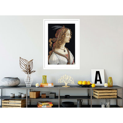 Portrait of Simonetta Vespucci as a Nymph par Sandro Botticelli - Estampe numérique encadrée
