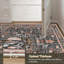 Tapis à poils courts lavable à la machine à imprimé d'oiseaux rétro avec envers antidérapant-851537792