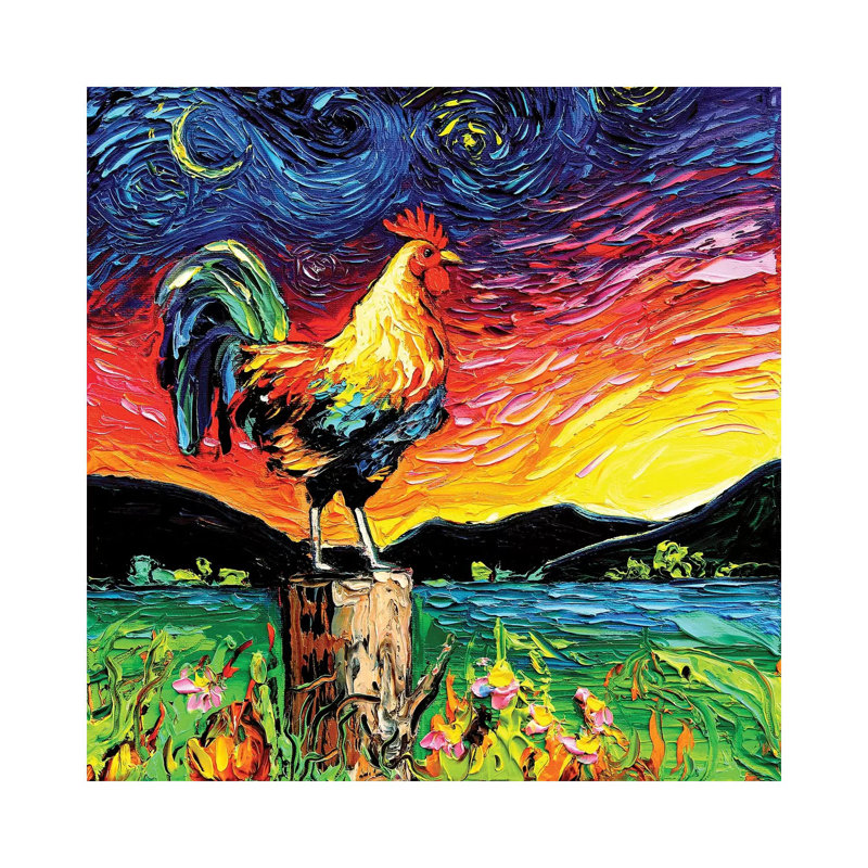 Starry Starry Morning by Aja Trier - Wrapped Canvas Painting, 93.98 cm H x 93.98 cm W x 3.175 cm D