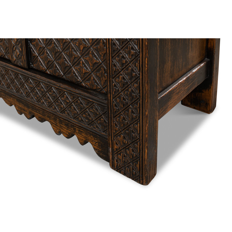 Persian 98'' Solid Wood Sideboard, Dark Brown