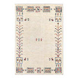 Ivory Hand Knotted Persian gabbeh Rug 2'X 3'1"