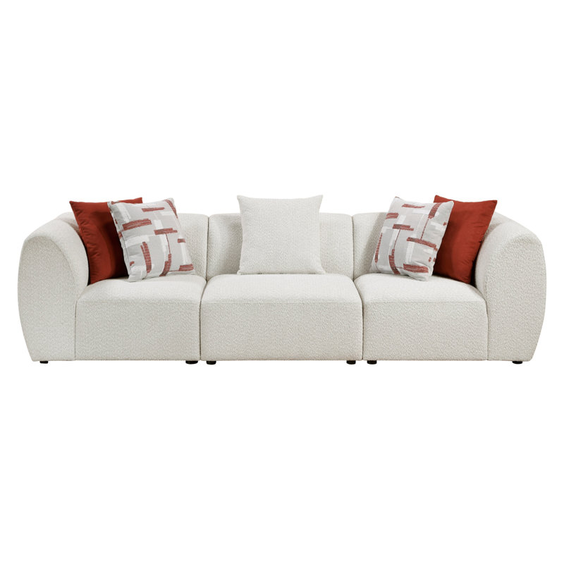 Canapé modulaire en chenille beige Franz