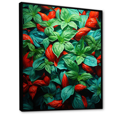 Herbes Basil Vibrance 1 - Art floral herbes murales