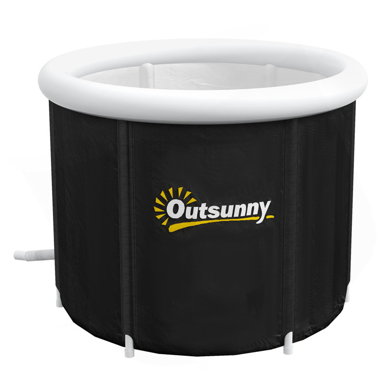 Ice Bath Tub, 79 Gallon Outdoor Portable Cold Plunge Tub With Thermo Lid, Cover And Carry Bag For Athletes Recovery And Cold Water Therapy, Black
