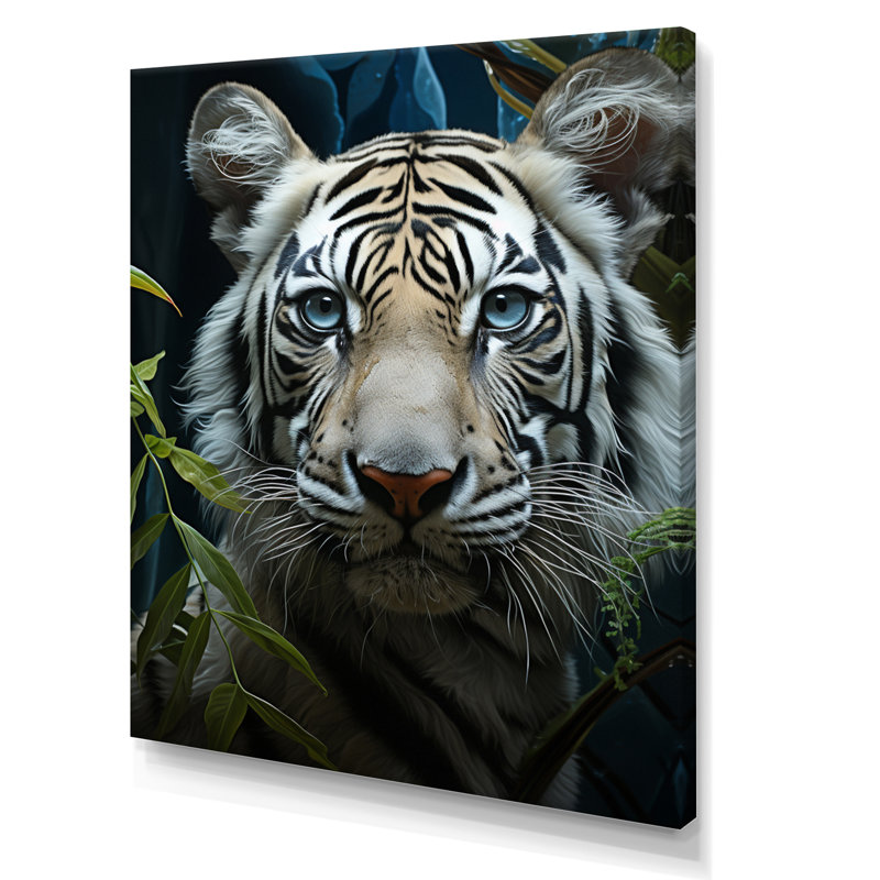 Portrait de tigre zénith sur toile, H 32 po x l 24 po x P 1 po