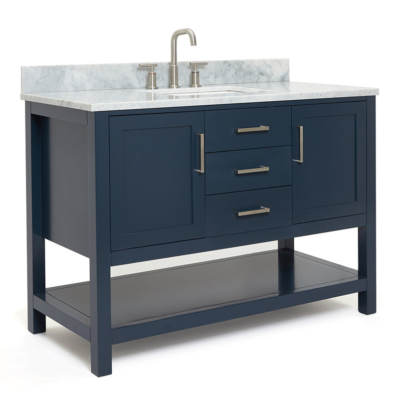 Ensemble de meuble-lavabo simple 49 po Abby, Bleu minuit