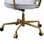 Fauteuil de bureau rétro en cuir fleur blanc rétro - siège élégant et confortable, pivotant à 360 degrés, coussin de 3 po, densité de mousse D6,5, gris antique et gris, base stable à 5 po avec siège et dossier pour le confort, réglable