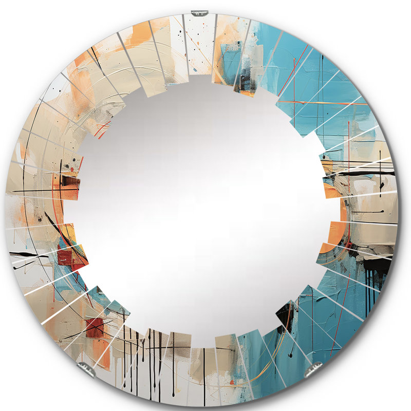 Midler - Miroir mural moderne rond, 24 po x 24 po