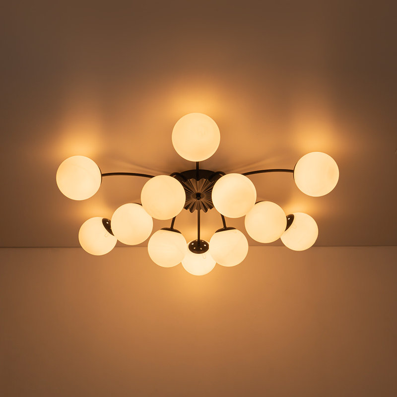 Coblitz Glass Semi Flush Mount , Matte Black