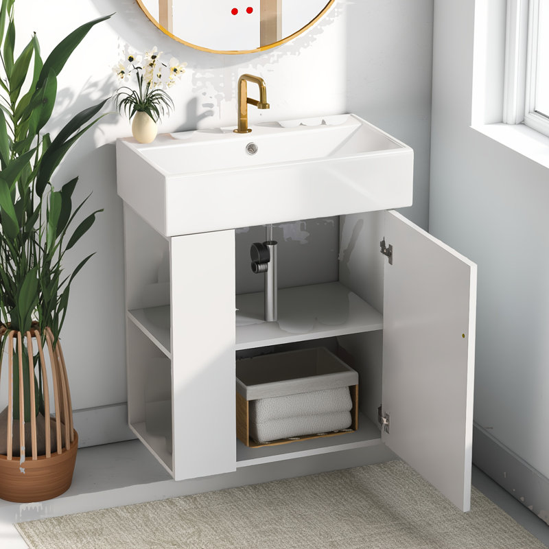 Meuble-lavabo flottant Modern, Blanc