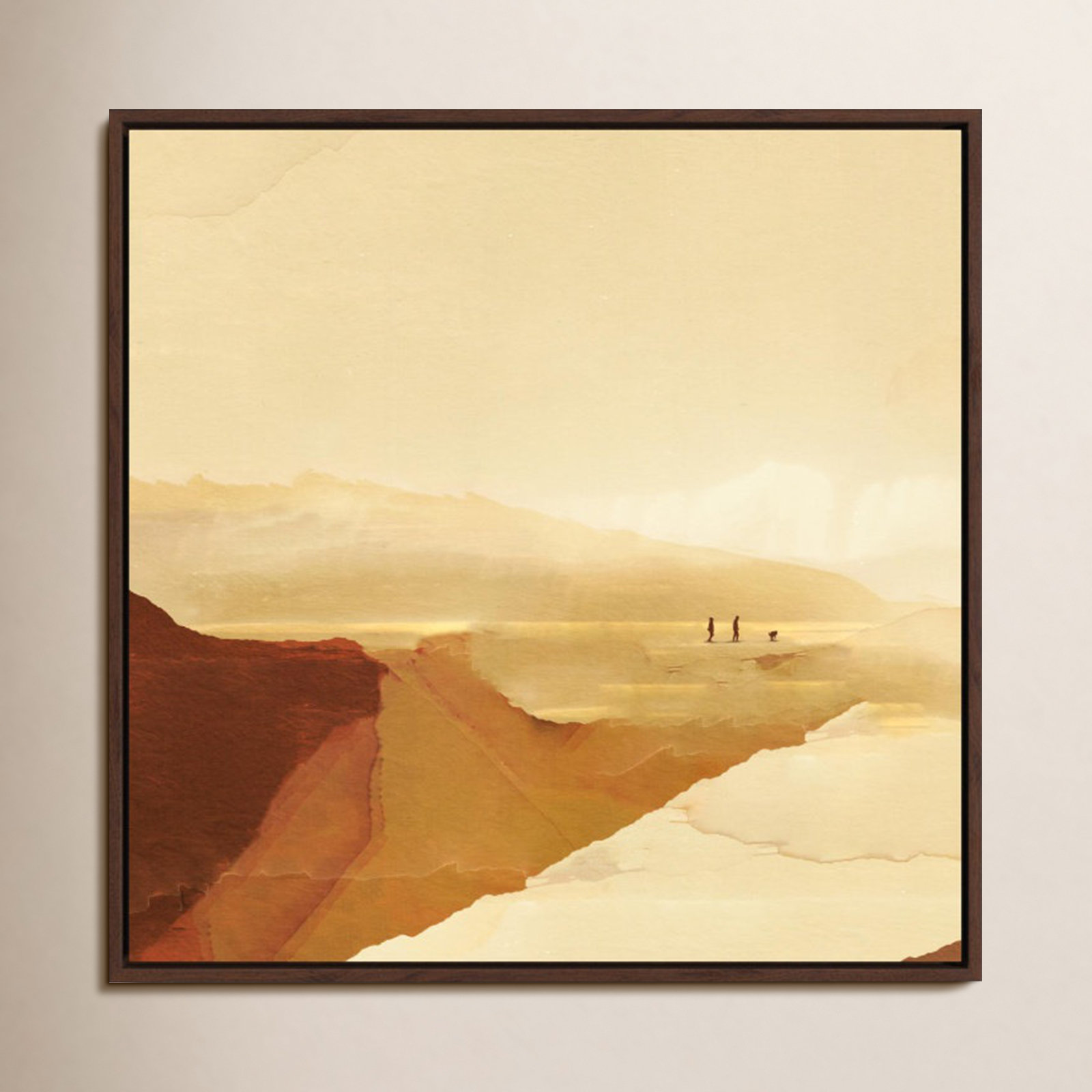 Daloy "Sunset Walk" Painting, No, Mahogany Framed Canvas, 30" H x 30" W x 2" D