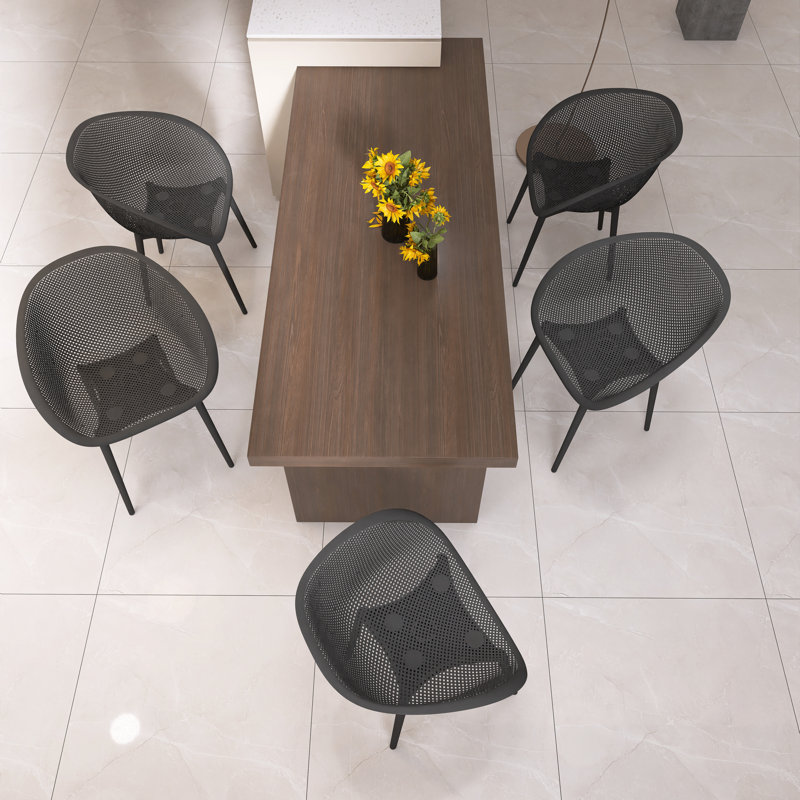 Ensemble de 2 chaises de patio, chaises longues modernes avec cadre en polypropylène respirant, Gris chaleureux