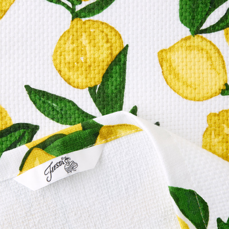 Ensemble de 2 serviettes de cuisine en vigne citron FIESTA, jaune tournesol, 16 po x 28 po
