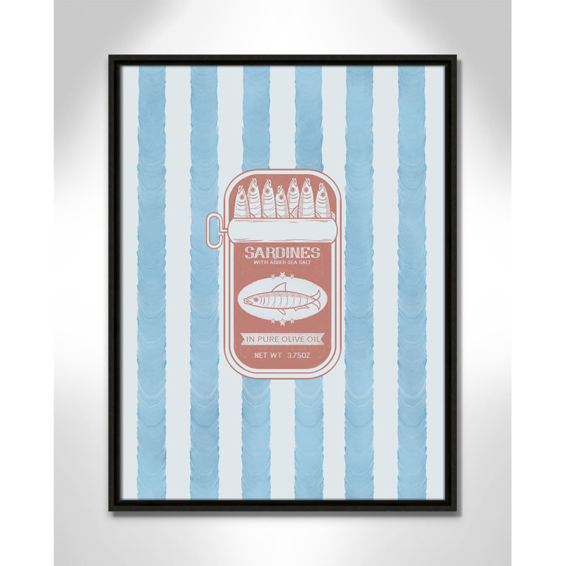 «Salty Sardines Print» par Marcus Prime, L 19,5 po x H 25,5 po, Flottant espresso