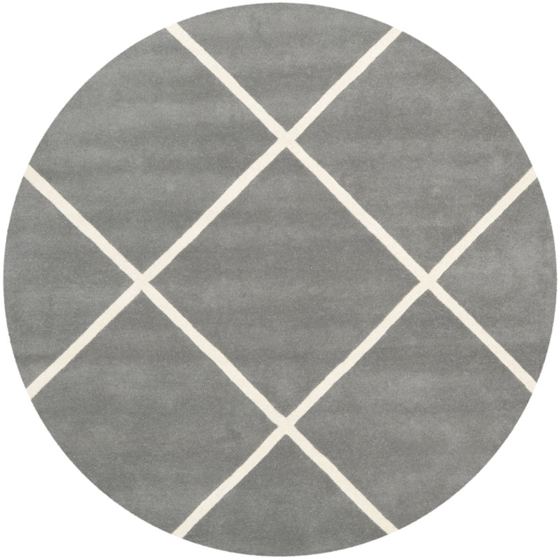 Teresita Hand Tufted Wool Geometric Rug, Round 7'