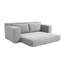 Causeuse avec structure en mousse viscoélastique - sans assemblage, conception convertible 2-en-1, tissu en velours côtelé - canapé compact pour les petits espaces, appartement, chambre de bureau à domicile (gris)-392399967