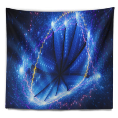 Tapisserie en étoile abstraite blue clusters