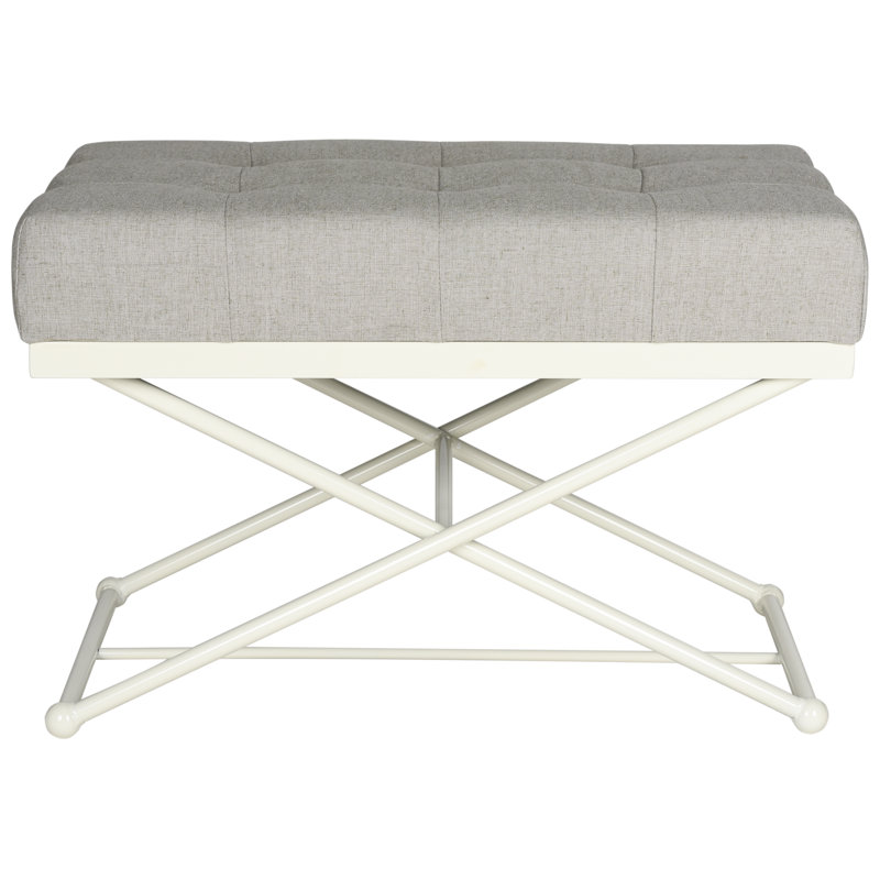 Trevett Cocktail Ottoman, Light Grey/Cream