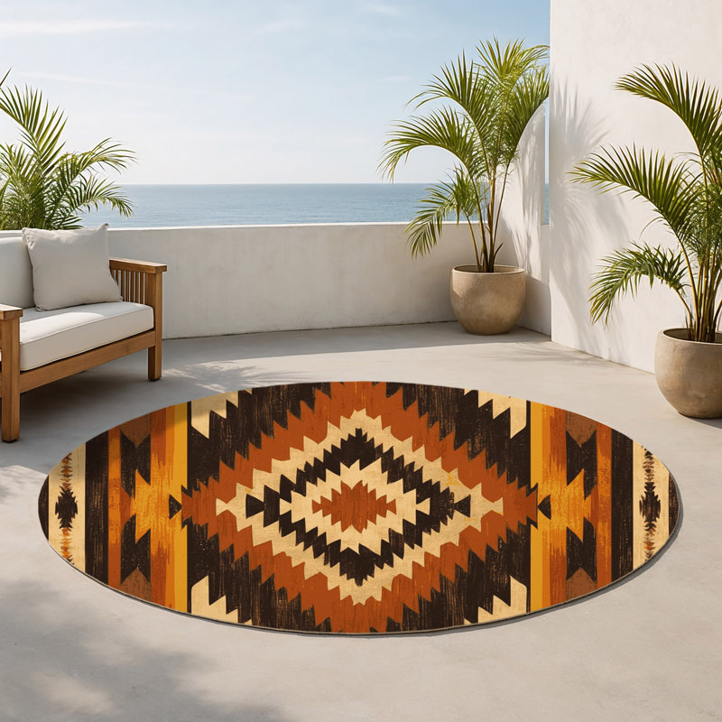 Tapis intérieur et extérieur Sunset Mirage, Rond 5 pi