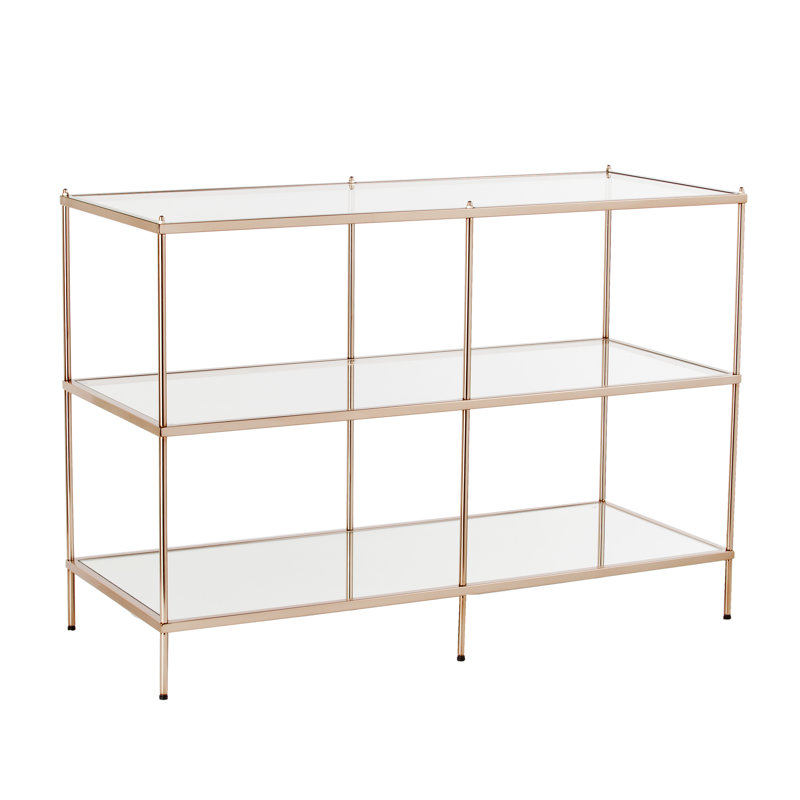Gosport 42'' Glass Top Console Table, Warm Gold