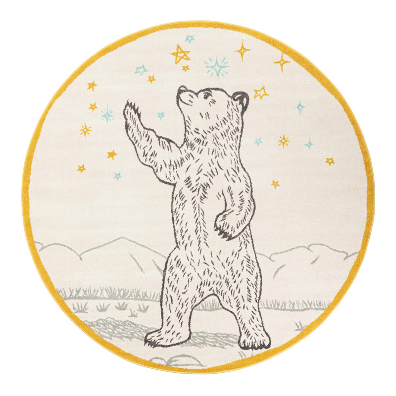 Whimsy Machine Woven Polypropylene Plastic Rug, Round 7'10"