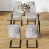 Bartlesville Glass Top Metal Base Dining Table
