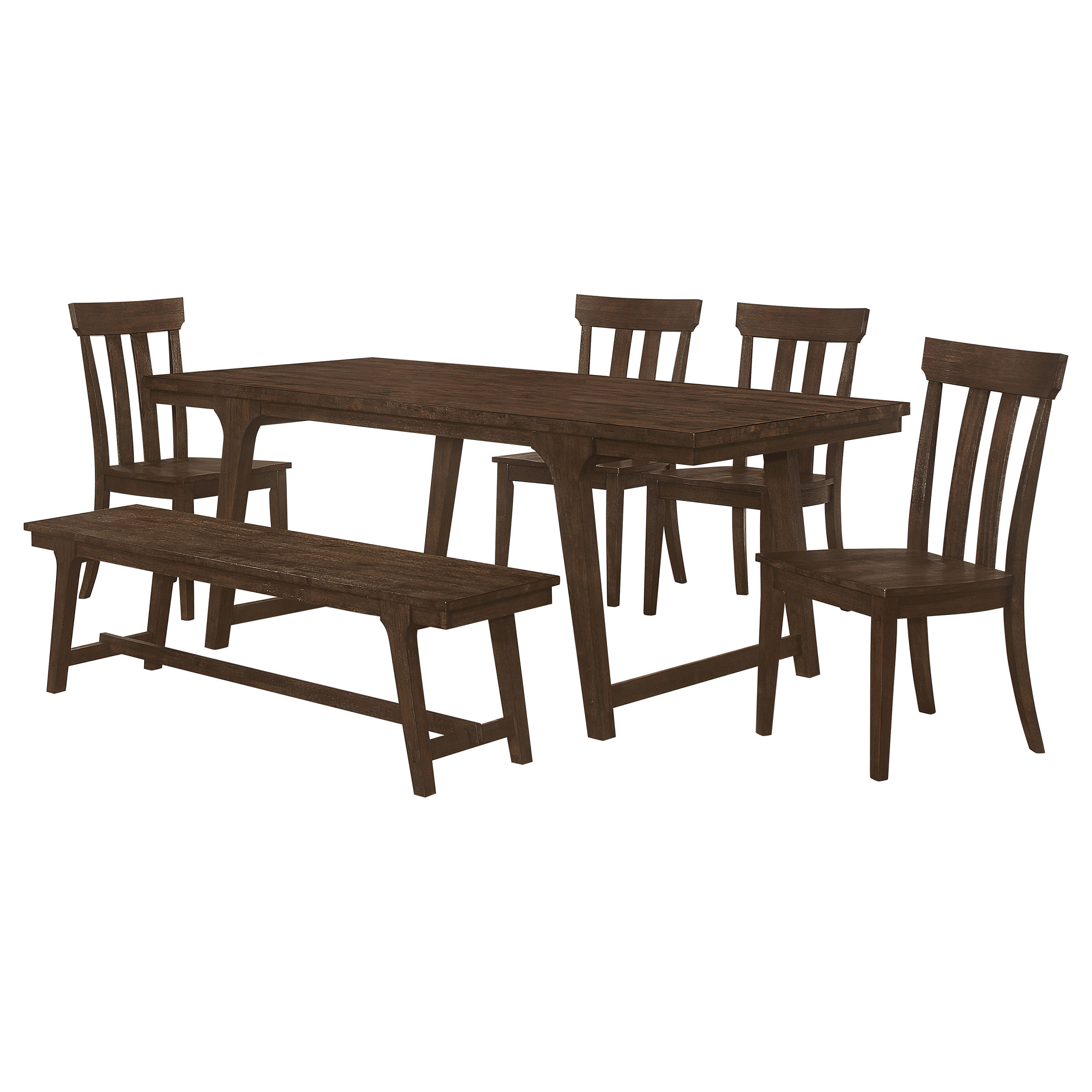 Newline Reynolds 6-Piece Rectangular Dining Table Set Brown Oak | Wayfair