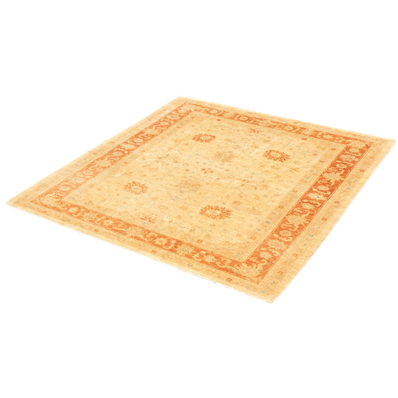 One-of-a-Kind 6'10" X 7'6" New Age Wool Area Rug in Beige